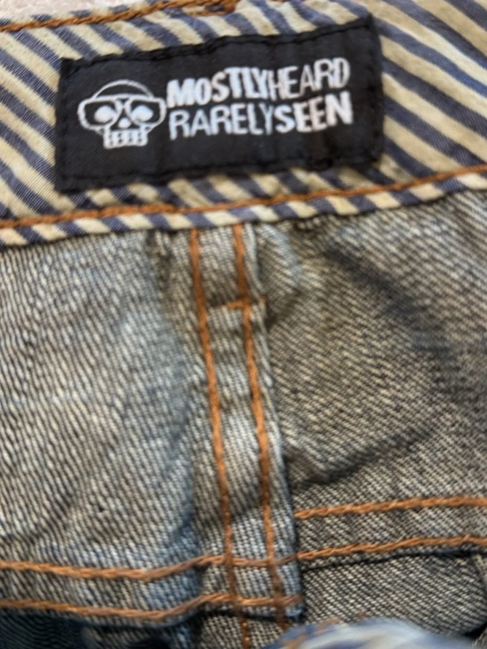 Mostly Heard Barley SeenDistressed Patch Blue Men’s Jeans